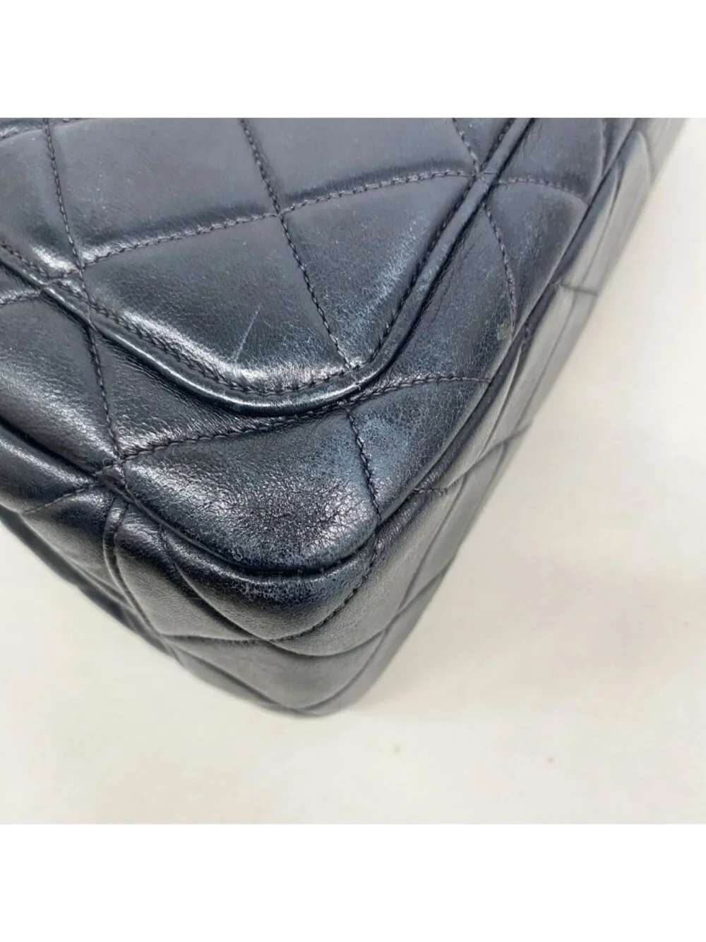 Chanel Handbag Quilted Lambskin Black Gold